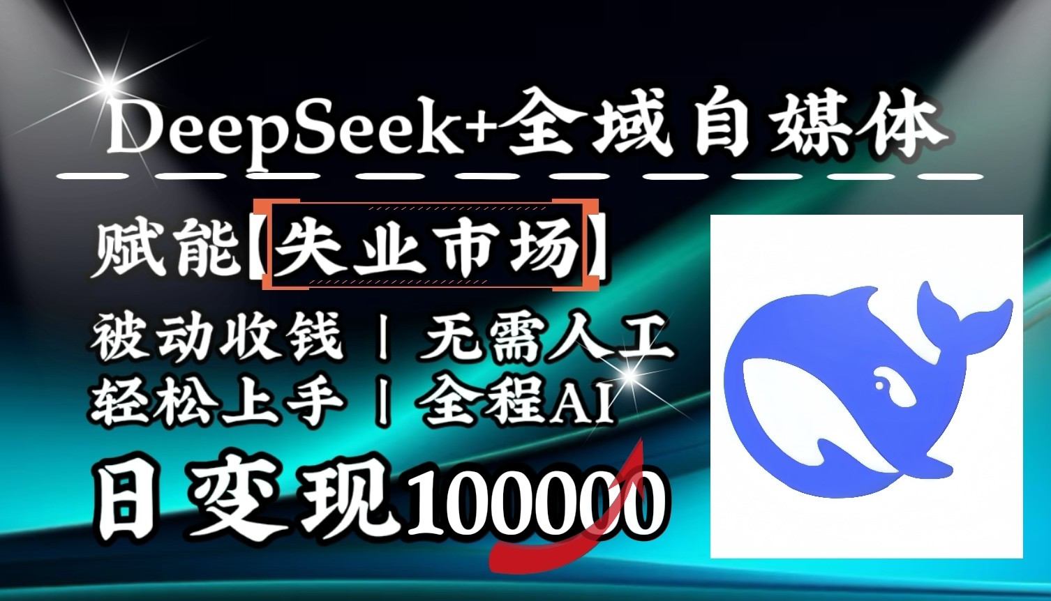 降维打击，DeepSeek+失业市场，全自动操作，结合人人刚需，单月利润轻松破100000＋-菜菜网创