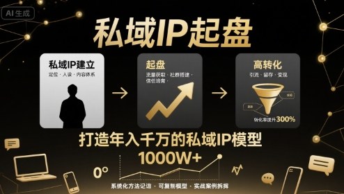 私域IP起盘，私域ip建立、起盘、高转化，打造年入千万的私域ip模型-菜菜网创