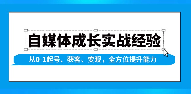 自媒体成长实战经验，从0-1起号、获客、变现，全方位提升能力-菜菜网创
