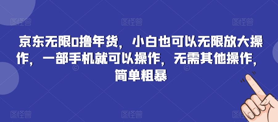 京东无限0撸年货，小白也可以无限放大操作，一部手机就可以操作，无需其他操作，简单粗暴-菜菜网创