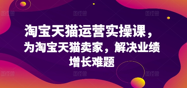 淘宝天猫运营实操课，为淘宝天猫卖家，解决业绩增长难题-菜菜网创