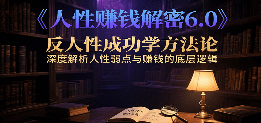 人性赚钱解密6.0，反人性成功学方法论，深度解析人性弱点与赚钱的底层逻辑-菜菜网创