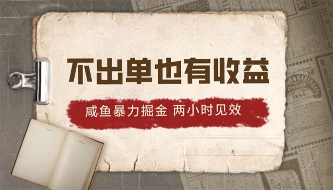 2024咸鱼暴力掘金，不出单也有收益，两小时见效，当天突破500+-菜菜网创