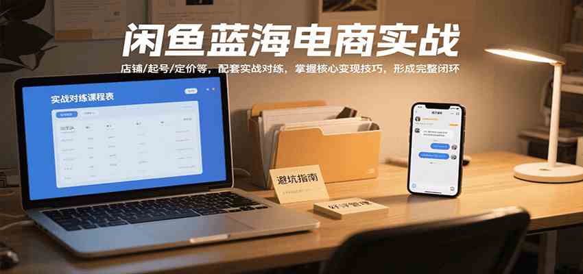 闲鱼蓝海电商实战，涵盖店铺、起号、定价等，配套实战对练，掌握核心变现技巧-菜菜网创