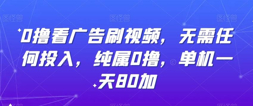 0撸看广告刷视频，无需任何投入，纯属0撸，单机一天80加-菜菜网创