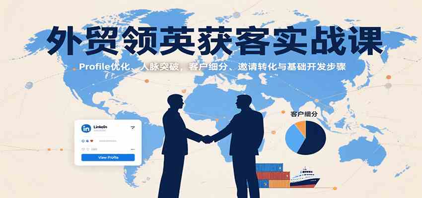 外贸领英获客实战课：Profile优化、人脉突破，客户细分、邀请转化与基础开发步骤-菜菜网创