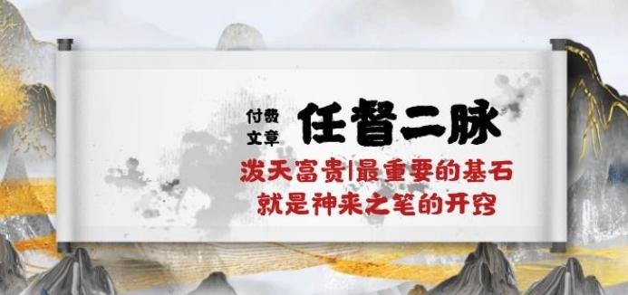 某付费文章《任督 二脉 泼天富贵|最重要的基石 就是神来之笔的开窍|万字》-菜菜网创
