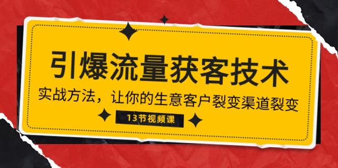 《引爆流量 获客技术》实战方法，让你的生意客户裂变渠道裂变(13节-菜菜网创