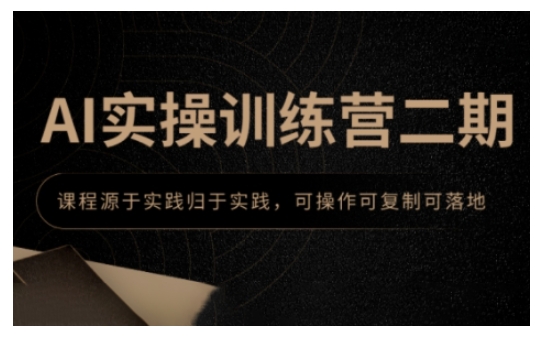 AI实操训练营二期，课程源于实践归于实践，可操作可复制可落地-菜菜网创