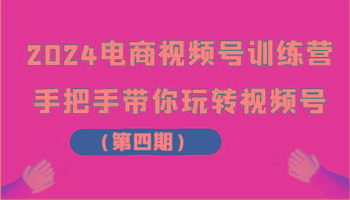 2024电商视频号训练营(第四期)手把手带你玩转视频号-菜菜网创