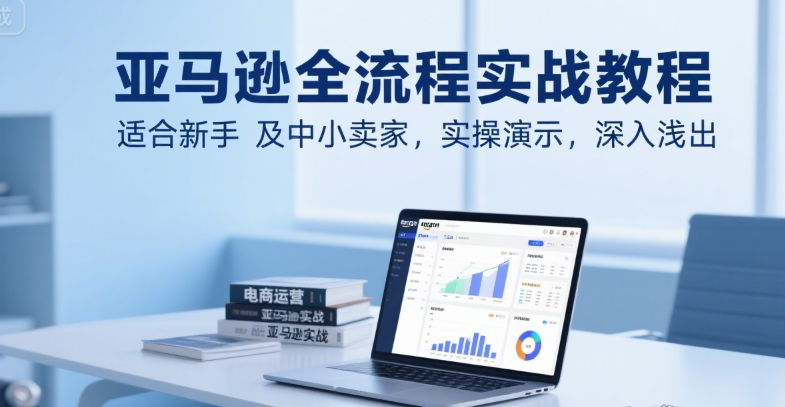 亚马逊全流程实战教程，适合新手及中小卖家，实操演示，深入浅出-菜菜网创