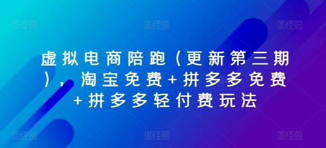 虚拟电商陪跑(更新第三期)，淘宝免费+拼多多免费+拼多多轻付费玩法-菜菜网创