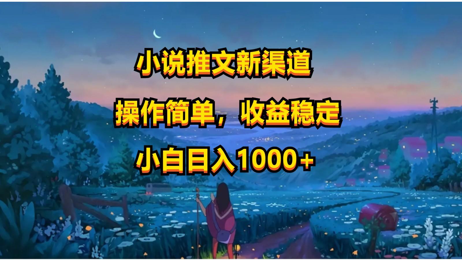 小说推文新玩法，操作简单，收益稳定，日入1000+-菜菜网创
