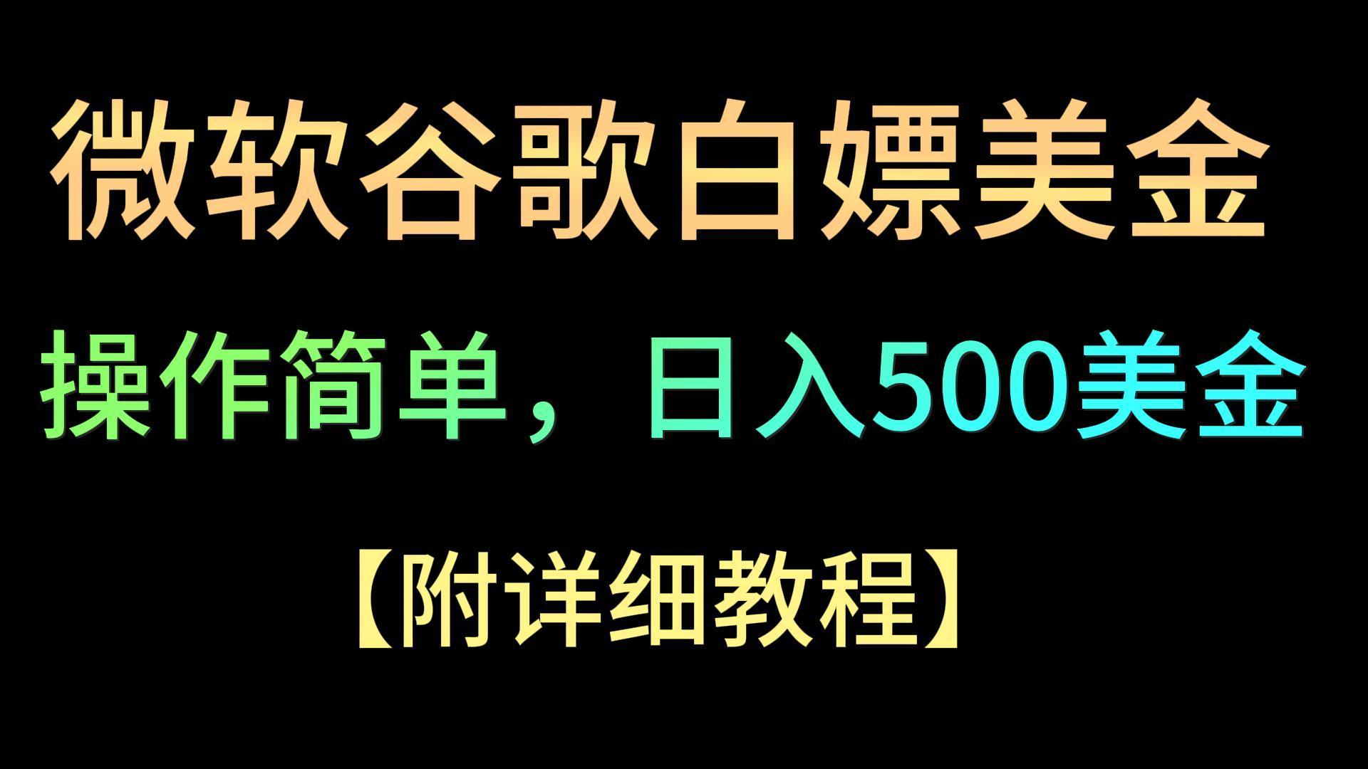 微软谷歌项目3.0，轻松日赚500+美金，操作简单，小白也可轻松入手！-菜菜网创
