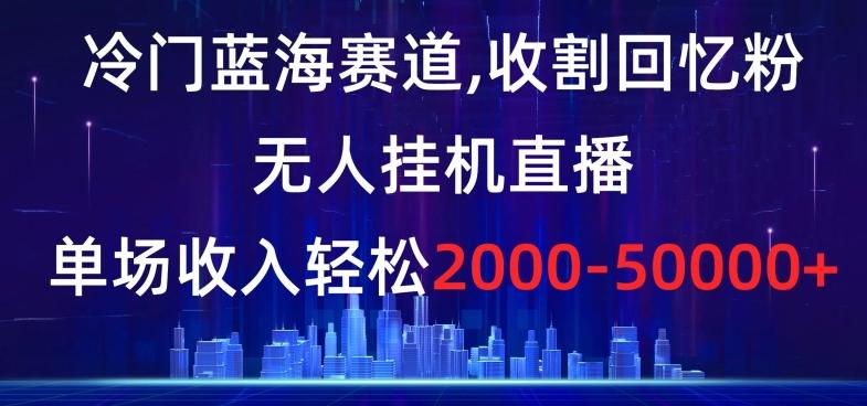 冷门蓝海赛道，收割回忆粉，无人挂机直播，单场收入轻松2000-5w+【揭秘】-菜菜网创