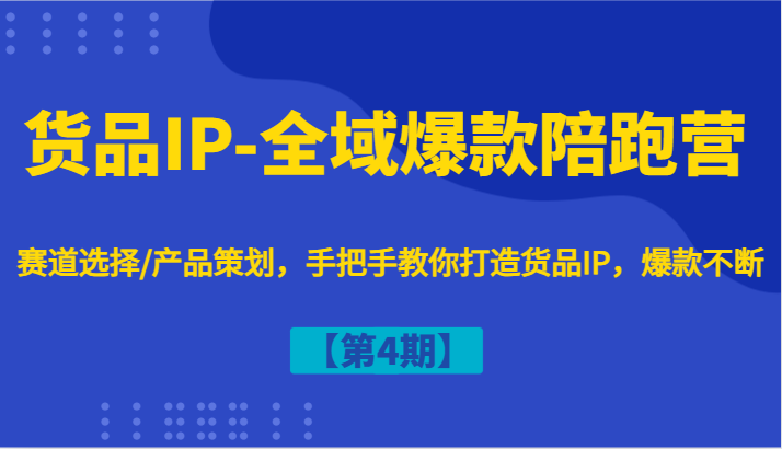 货品IP-全域爆款陪跑营【第4期】赛道选择/产品策划，手把手教你打造货品IP，爆款不断-菜菜网创