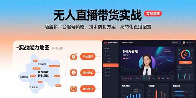 （15622期）无人直播带货实战，涵盖多平台起号策略、技术防封方案、高转化直播配置-菜菜网创