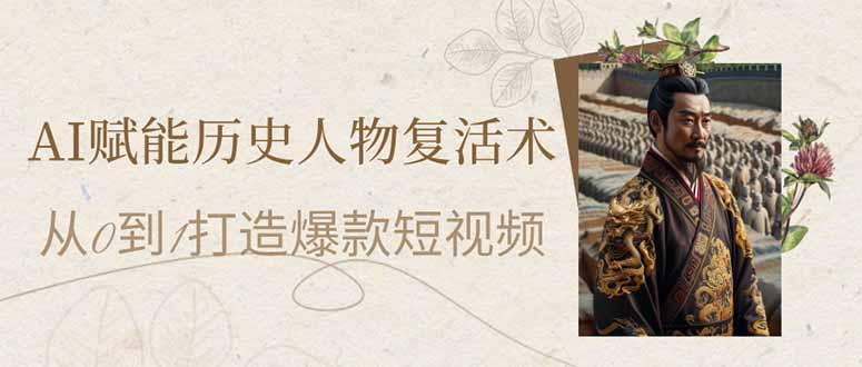 AI赋能历史人物复活术：从0到1打造爆款短视频-菜菜网创