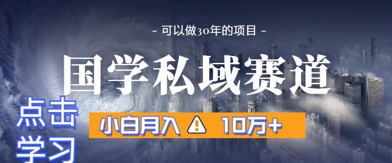 暴力国学私域赛道，小白月入10万+，引流+转化完整流程【揭秘】-菜菜网创