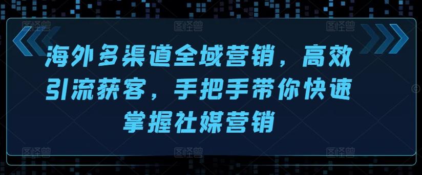 海外多渠道全域营销，高效引流获客，手把手带你快速掌握社媒营销-菜菜网创