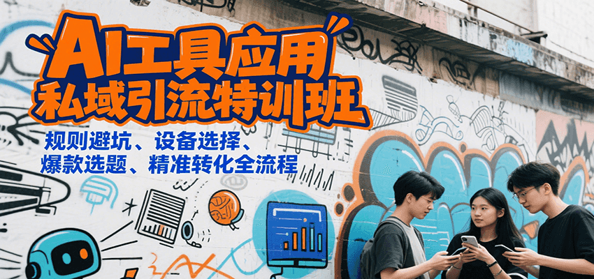 AI工具应用私域引流特训班，规则避坑、设备选择、爆款选题、精准转化全流程-菜菜网创