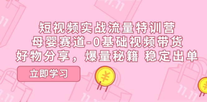 短视频实战流量特训营，母婴赛道-0基础带货，好物分享，爆量秘籍 稳定出单-菜菜网创