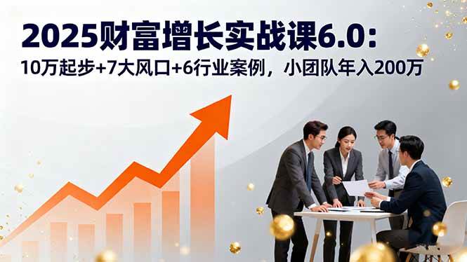 （16004期）2025财富增长实战课6.0：10万起步+7大风口+6行业案例，小团队年入200万-菜菜网创