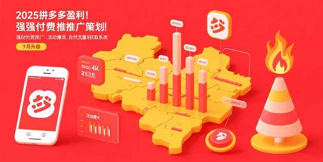 （15509期）2025拼多多盈利地图：强付费推广策略/活动爆流/自然流量获取系统(7月更新)-菜菜网创