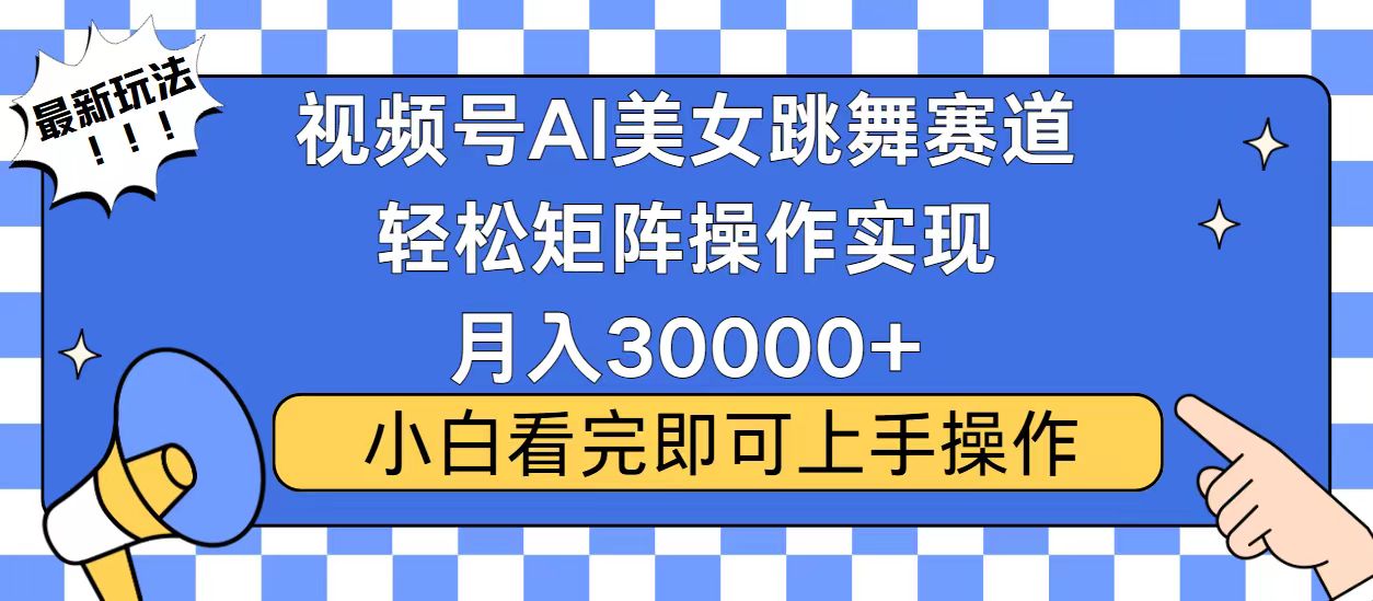 视频号蓝海赛道玩法，当天起号，拉爆流量收益，小白也能轻松月入30000+-菜菜网创