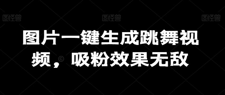 图片一键生成跳舞视频，吸粉效果无敌-菜菜网创