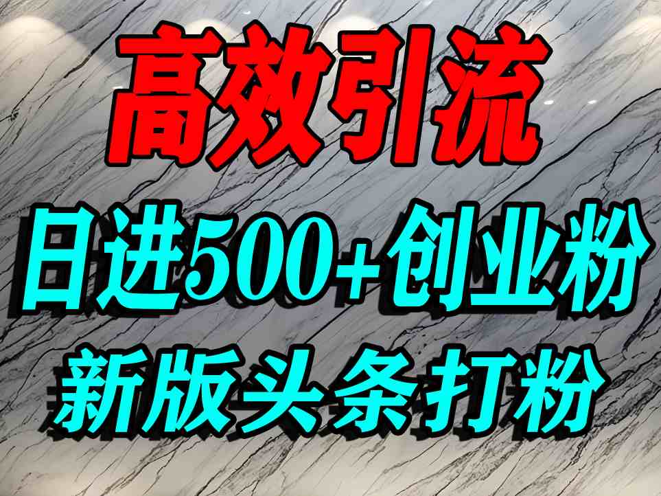 今日头条打创业粉，一篇文章就能引流几百个精准创业粉，日进500+精准流量-菜菜网创