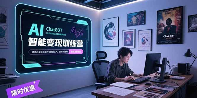 （15389期）AI智能变现训练营，ChatGPT写作变现，电影解说制作，图文带货方法论-菜菜网创