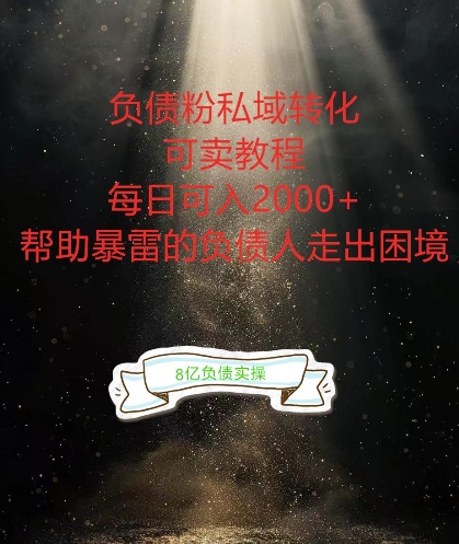 负债粉掘金计划，帮助负债者解决问题，债务规划，债务重组，最好的变现方式【揭秘】-菜菜网创
