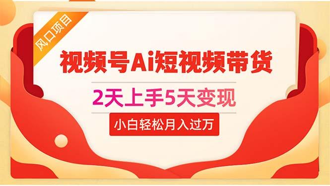 2天上手5天变现视频号Ai短视频带货0粉丝0基础小白轻松月入过万-菜菜网创