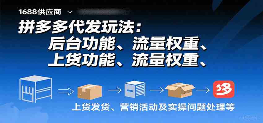 拼多多代发玩法：后台功能、流量权重、上货发货、营销活动及实操问题处理等-菜菜网创
