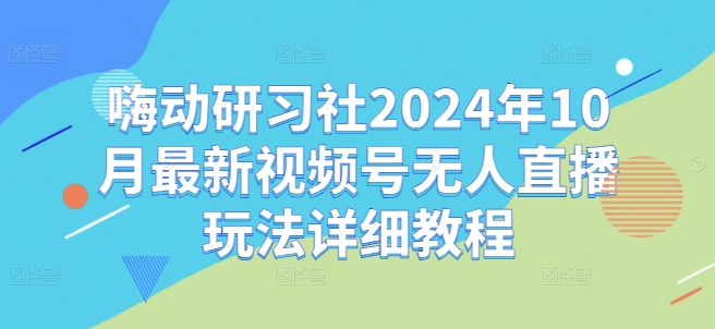 嗨动研习社2024年10月最新视频号无人直播玩法详细教程-菜菜网创