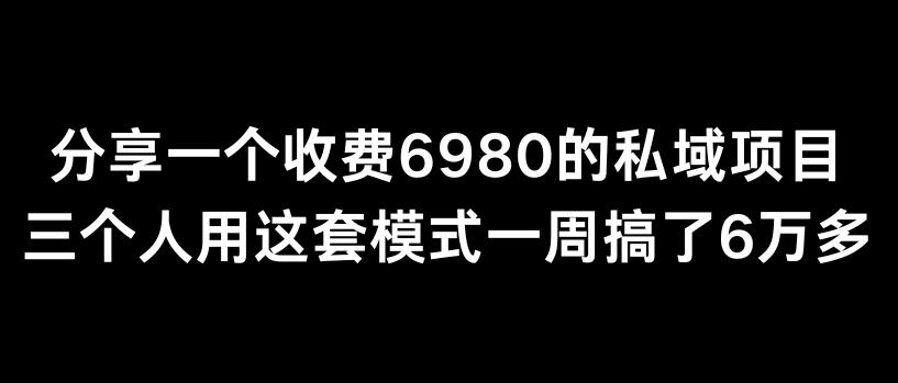 分享一个外面卖6980的私域项目三个人用这套模式一周搞了6万多【揭秘】-菜菜网创