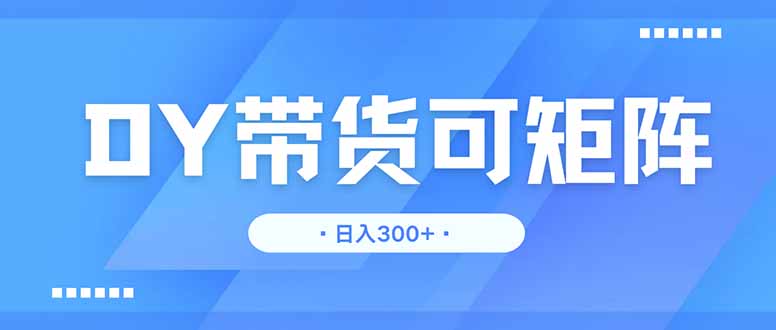 DY带货，日入300＋矩阵无上限-菜菜网创