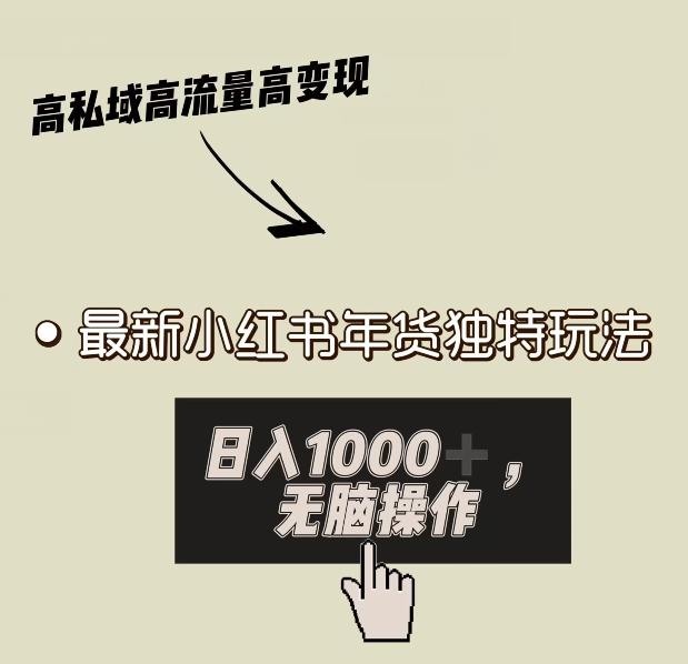 小红书年货独特玩法，高私域高流量高变现，日入1000+小白易上手-菜菜网创