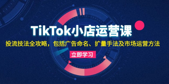 TikTok小店运营课：投流技法全攻略，包括广告命名 扩量手法及市场运营方法-菜菜网创