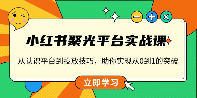 小红书 聚光平台实战课，从认识平台到投放技巧，助你实现从0到1的突破-菜菜网创