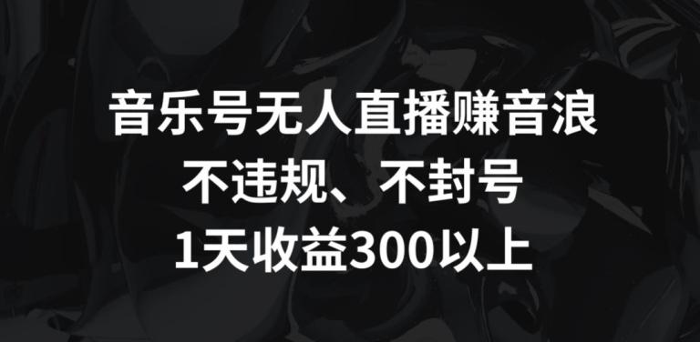 音乐号无人直播赚音浪，不违规、不封号，1天收益300+【揭秘】-菜菜网创