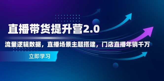 直播带货提升营2.0：流量逻辑数据，直播场景主题搭建，门店直播年销千万-菜菜网创