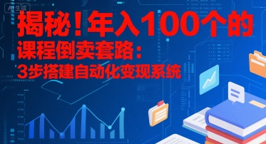 揭秘！年入100个的课程倒卖套路：3 步搭建自动化变现系统-菜菜网创