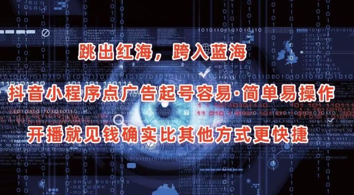 抖音小程序点广告项目，起号容易，简单易操作，开播就见有收益【揭秘】-菜菜网创
