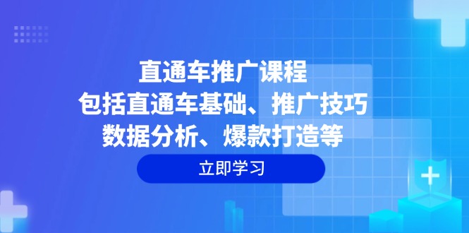 直通车推广课程：包括直通车基础、推广技巧、数据分析、爆款打造等-菜菜网创