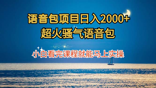 语音包项目 日入2000+ 超火骚气语音包小白看完课程就能马上实操-菜菜网创