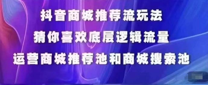 抖音商城运营课程，猜你喜欢入池商城搜索商城推荐人群标签覆盖-菜菜网创