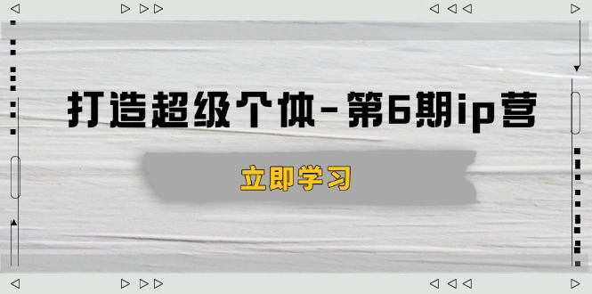 打造 超级个体-第6期ip营：商业认知,产品设计,成交演练,解决知识变现难题-菜菜网创