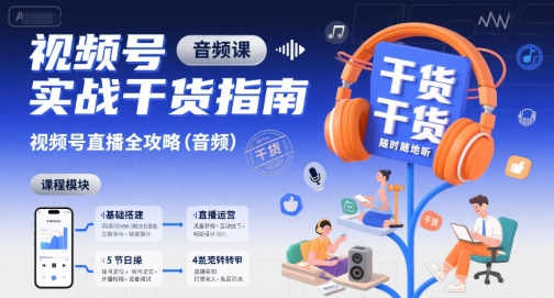 视频号实战干货指南，视频号直播全攻略（音频）-菜菜网创